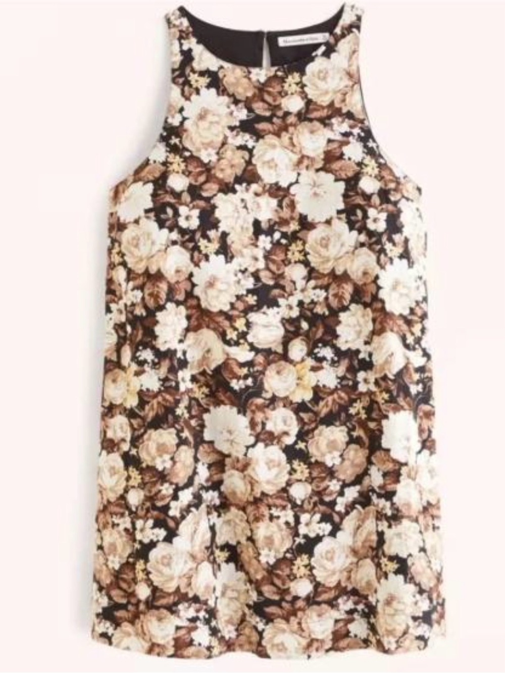 Abercrombie & Fitch Floral Sleeveless Shift Dress in Brown and Cream